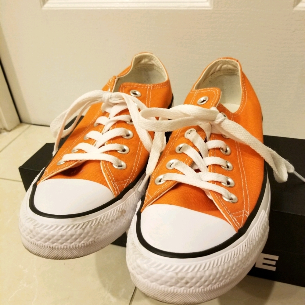 Orange Converse All Stars (Low tops)